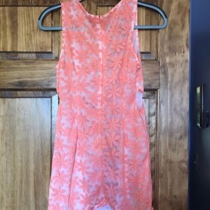 Knee length pink flower dress